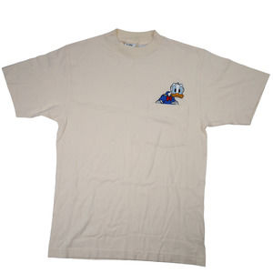 Disney Cream Short Sleeve Pocket Tee with Donald Duck Graphic